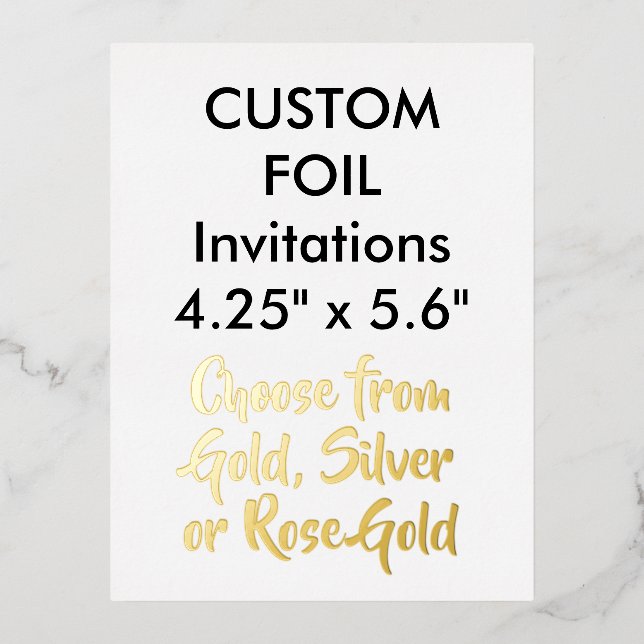 Custom Real Foil Invitations GOLD 4.25" x 5.6" (Front)