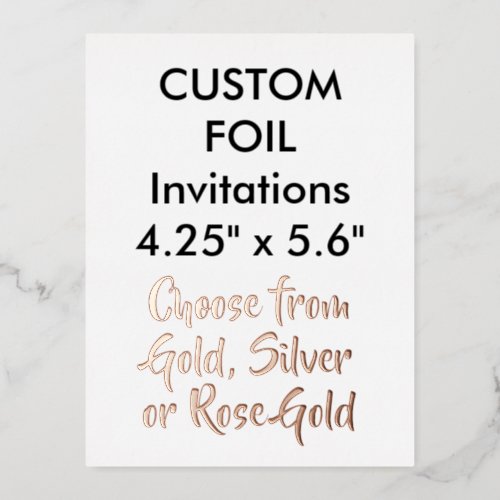 Custom Real Foil Invitations ROSE GOLD 425x56