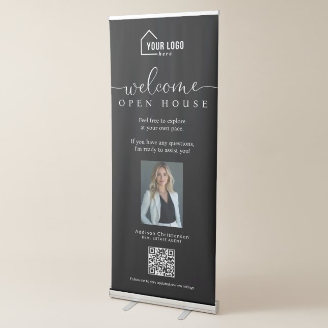 Custom Realtor Logo Photo Open House Retractable Banner (3/4)