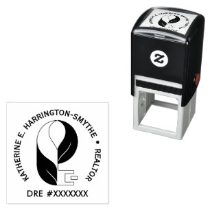 Custom Realtor Logo with DRE Return Rubber Self-inking Stamp