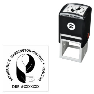 Custom Realtor Logo with DRE Return Rubber Self-inking Stamp