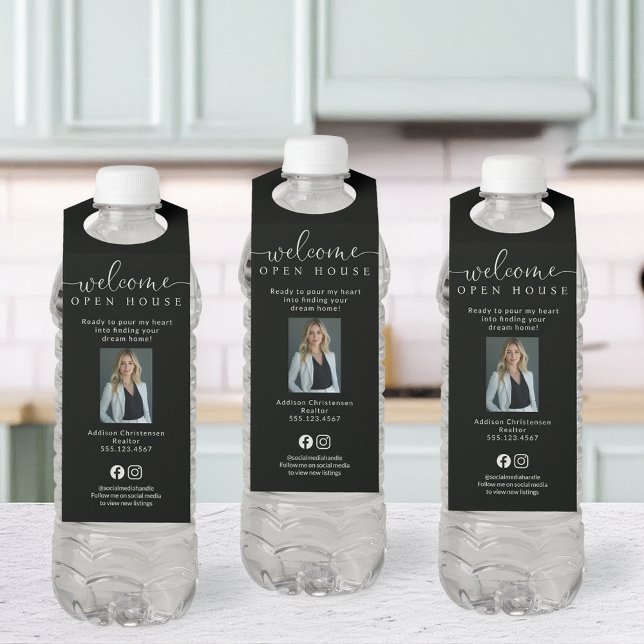 Custom Realtor Open House Bottle Tags (Set of 6)