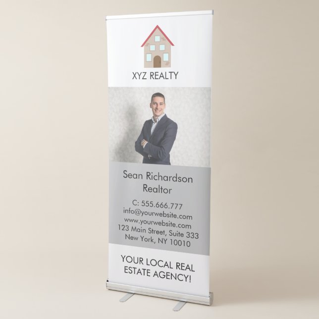 Custom Realtor Photo Logo Roll-Up Retractable Banner (3/4)