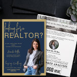 Custom Realtor Professional Real Estate Marketing Flyer<br><div class="desc">The Custom Realtor Professional Real Estate Marketing Flyer, an elegant and effective tool tailored to elevate your real estate marketing efforts. Designed with a sophisticated navy blue and gold color scheme, this flyer embodies professionalism and style, making it perfect for capturing the attention of potential clients. This versatile marketing material...</div>