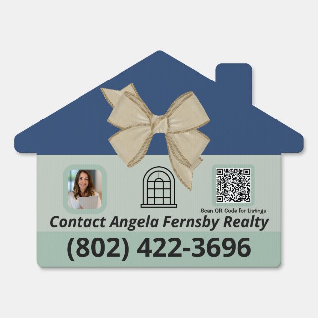 Custom Realtor QR Code Outdoor Real Estate Sign (Front)