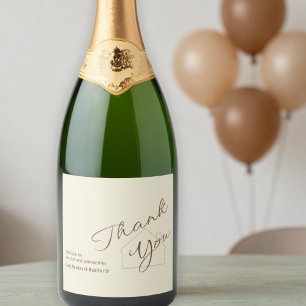 Custom Realtor Thank You Minimalist Script Cheers  Sparkling Wine Label