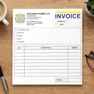 Custom Receipt Books Logo, Sales Order Form Notepad