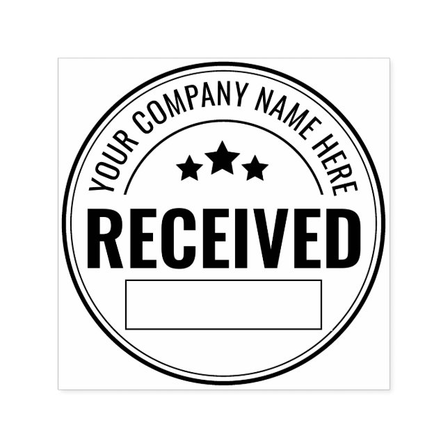 Custom Received Business Self Inking Rubber Stamp (Design)