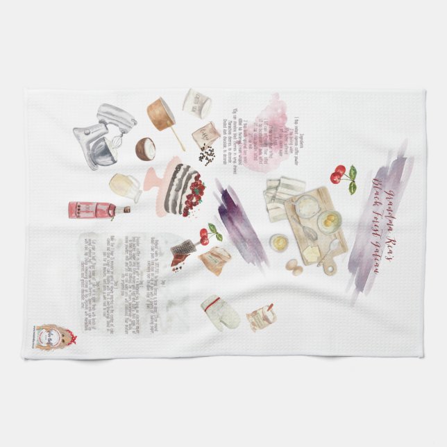 Custom Recipe Apron Kitchen Towel (Horizontal)