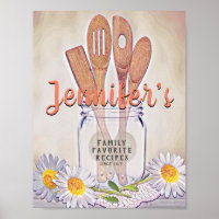 Custom Recipe Binder Front Insert Poster