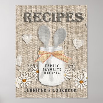 Custom Recipe Binder Front Insert Poster by AZEZcom at Zazzle