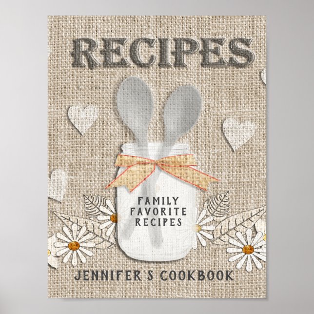 Custom Recipe Binder Front Insert Poster (Front)