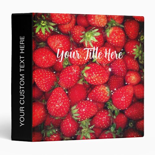 Custom recipe binder with red strawberries photo