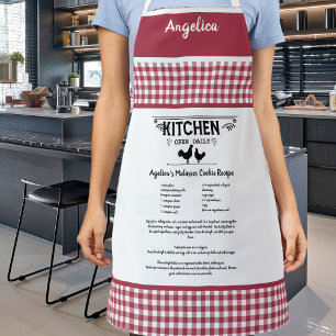 Custom Recipe Red  White Farmhouse Buffalo Plaid Apron