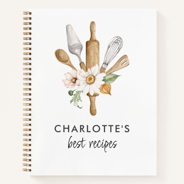 Custom Recipe Templates Notebook (Front)