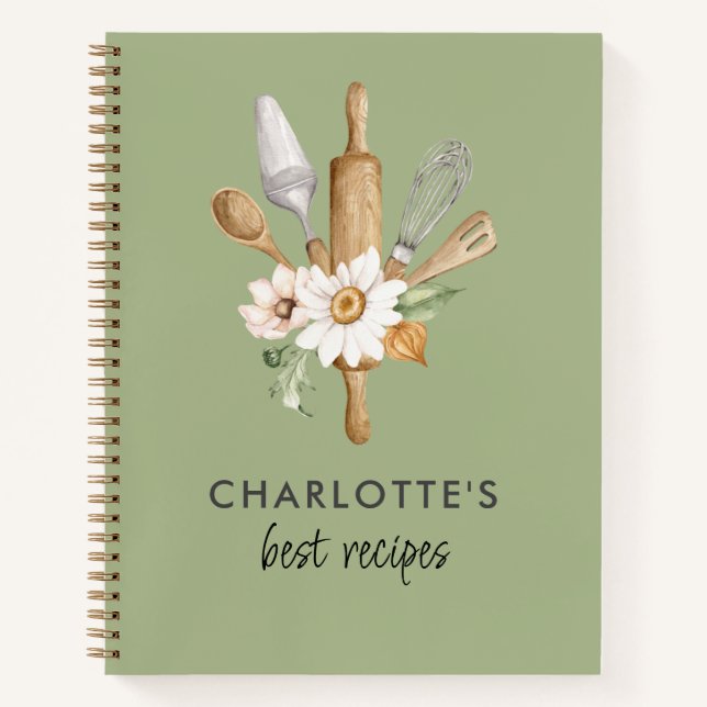 Custom Recipe Templates Notebook (Front)