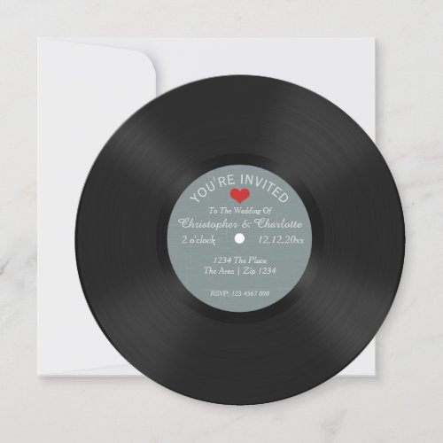 Custom Record Album Novelty Wedding Invitation