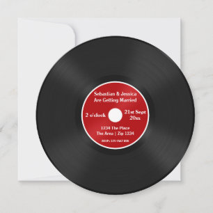 Custom Record Album Novelty Wedding Invitation