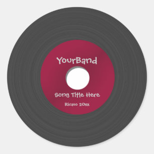 Custom Record Classic Round Sticker