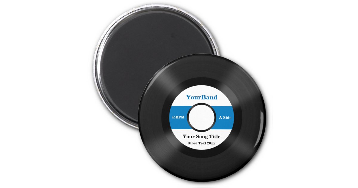 Custom Record Personalize 2 Inch Round Magnet | Zazzle