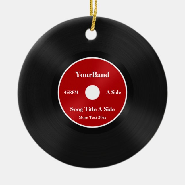Custom Record Personalize Ceramic Ornament (Front)