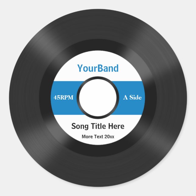 Custom Record Personalize Classic Round Sticker (Front)