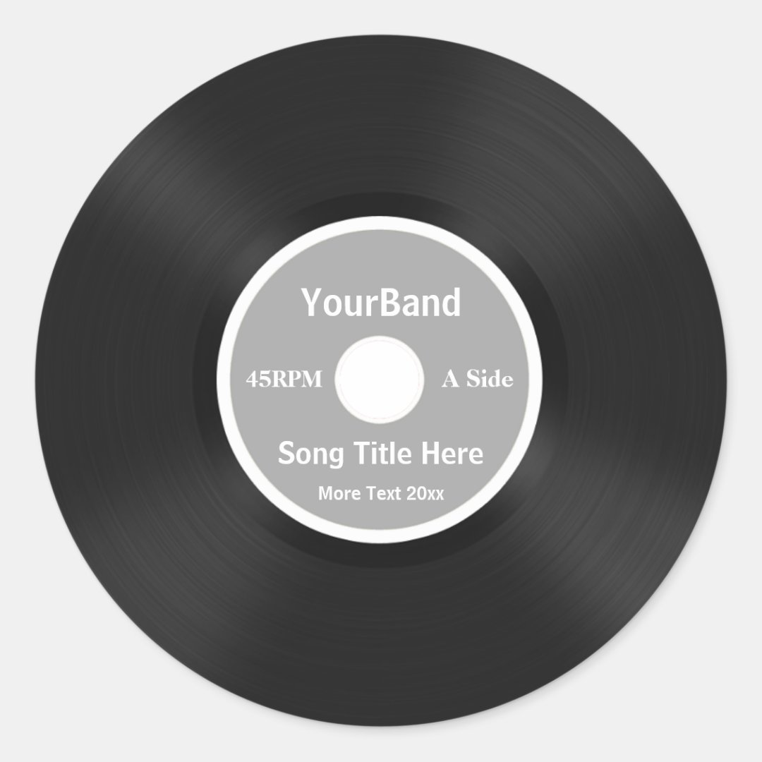 Custom Record Personalize Classic Round Sticker | Zazzle