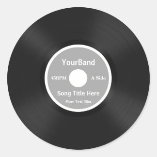Custom Record Personalize Classic Round Sticker