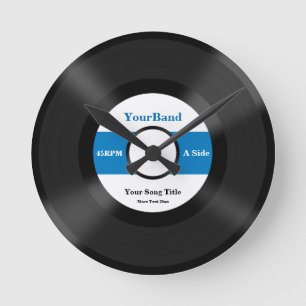Custom Record Personalize Round Clock