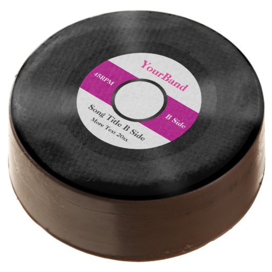 Custom Record Personalized Chocolate Dipped Oreo (Angled)