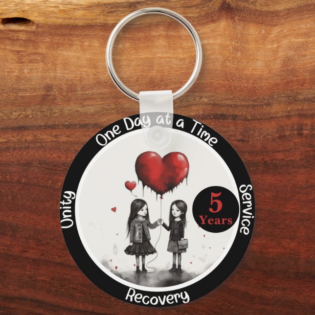 Custom Recovery Milestone Gift - Connections Keychain (Front)