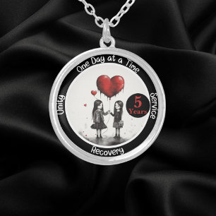 Custom Recovery Milestone Gift - Connections Silver Plated Necklace