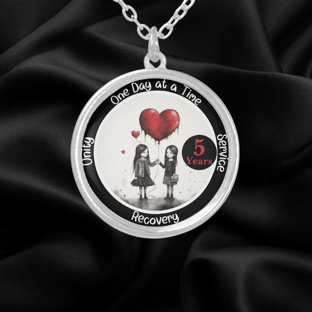 Custom Recovery Milestone Gift - Connections Silver Plated Necklace (Creator Uploaded)