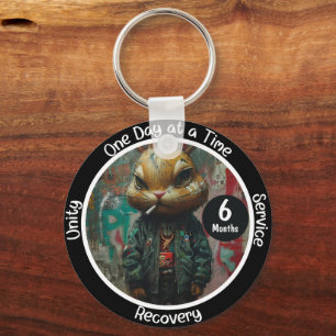 Custom Recovery Milestone Gift - Edgy Street Art Keychain