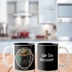 Custom Recovery Milestone Gift - Edgy Street Art Two-Tone Coffee Mug