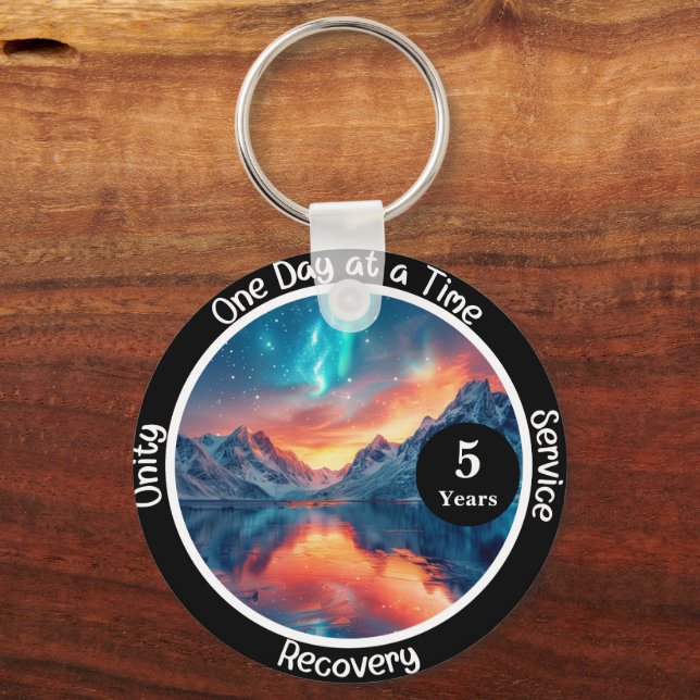 Custom Recovery Milestone Gift - Serenity  Keychain (Front)