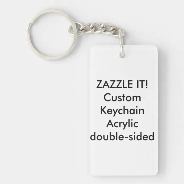 Custom Rectangle Acrylic Keychain Key Ring Blank Zazzle