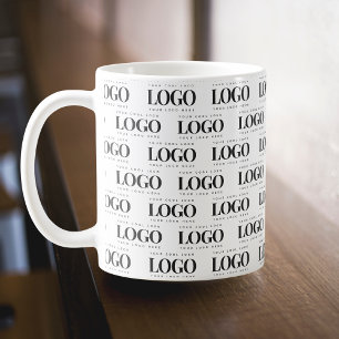 Custom Rectangle Business Company Logo Pattern Coffee Mug