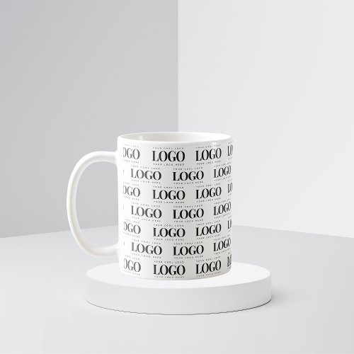 Custom Rectangle Business Company Logo Pattern Coffee Mug