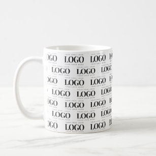 Custom Rectangle Business Company Logo Pattern Coffee Mug