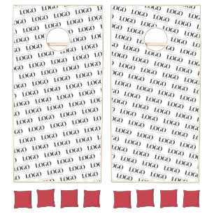 Custom Rectangle Business Company Logo Pattern Cornhole Set