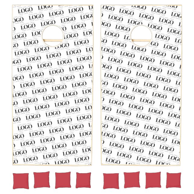 Custom Rectangle Business Company Logo Pattern   Cornhole Set (Set)