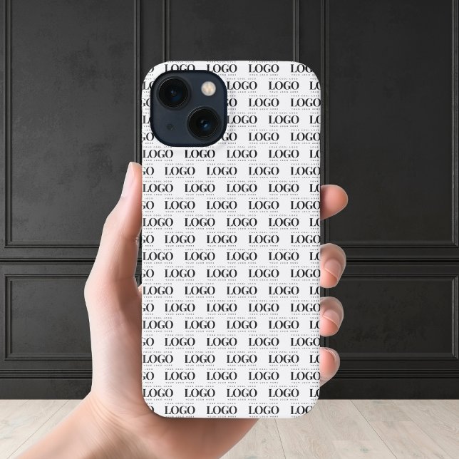 Custom Rectangle Business Company Logo Pattern iPhone Case (Creator Uploaded)