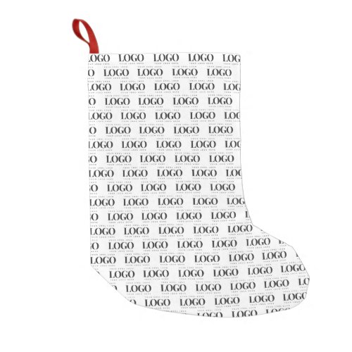 Custom Rectangle Business Company Logo Pattern Small Christmas Stocking