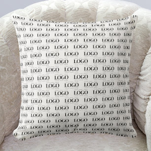 Custom Rectangle Business Company Logo Pattern Throw Pillow