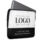 Custom Rectangle Logo & Text Business Company Laptop Sleeve (Front Right)