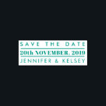 Custom Rectangular Save The Date Wedding Stamp<br><div class="desc">Create your own Custom Rectangular Save The Date Wedding Stamp using this template designed by Rubber Stamps. Simply add your details and watch your stamp take shape right in front of you! With a clean, elegant look this stamp is perfect for any couple looking to add a touch of class...</div>