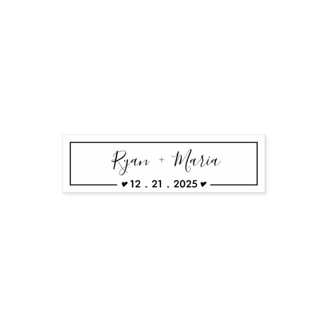 CUSTOM Rectangular Wedding Self-inking Stamp (Design)