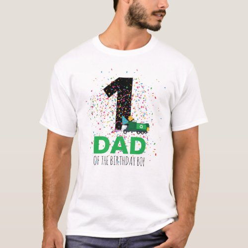 Custom Recycling Garbage Truck Birthday Party Dad T_Shirt