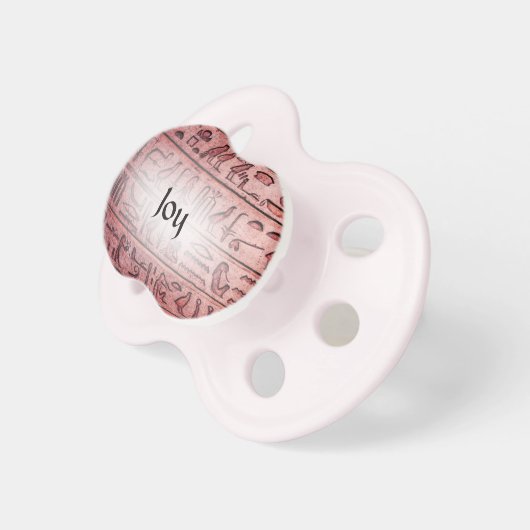 Custom Red Ancient Egyptian Hieroglyphs Pacifier (Front Right)